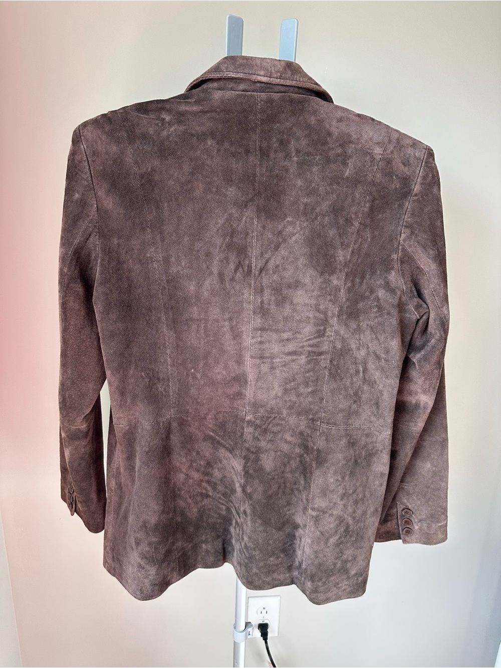 Vintage Uniform John Paul Richard Chocolate Brown Suede Leather Jacket Blazer 8 - Picture 2 of 7